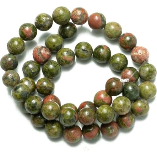 Wholesale Natural Stone Beads Unakite Round Loose Beads 4mm 6mm 8mm 10mm 12mm for Jewelry Making Accessories Bracelet DIY