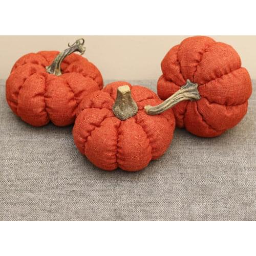 Halloween pumpkin plush dolls 14cm Handmade linen pumpkin toys hallowee gift plant dolls stuffed dolls