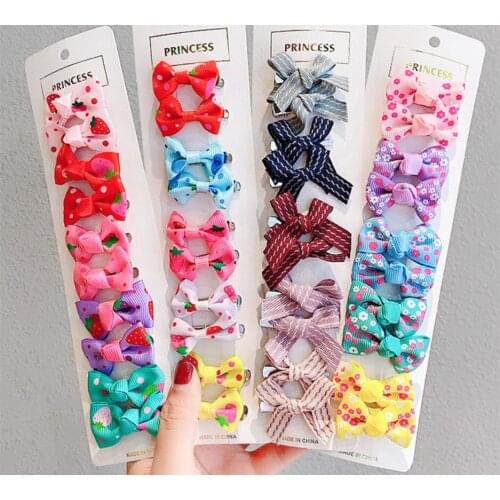 30 Colors Cute Pet Cat And Dog Rubber Band Hairpin Pet Bow Hair Accessories Small Size Pet Dog Beauty Product 10 Pcs/lot
