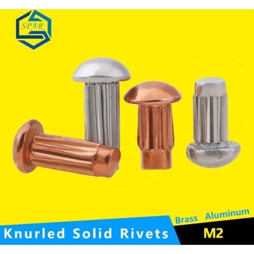 Knurled Solid Rivets For Name Plate Round Head Knurled Shank Solid Rivet for Label Name Plate GB827/Copper /Brass M2