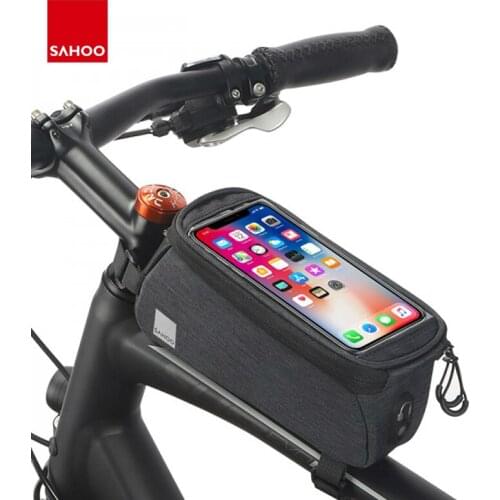 Sahoo Bicycle Bag Front Frame Top Tube Bike Phone Bag Pannier 0.8L Touchcreen Waterproof Cycling MTB Bike Accessories Pack