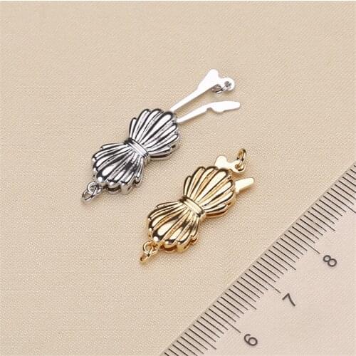 DIY Necklace Bracelet Connectors Clasp 18K Gold Plating Copper Cubic Zirconia Clasps For Jewelry Making Fastening Accessories