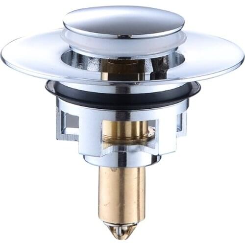 Wash Basin Sink Drain Stopper Brass Bathtub Plug Push-type Bounce Core Anti-clogging Drain Filter Durable Hair Catcher