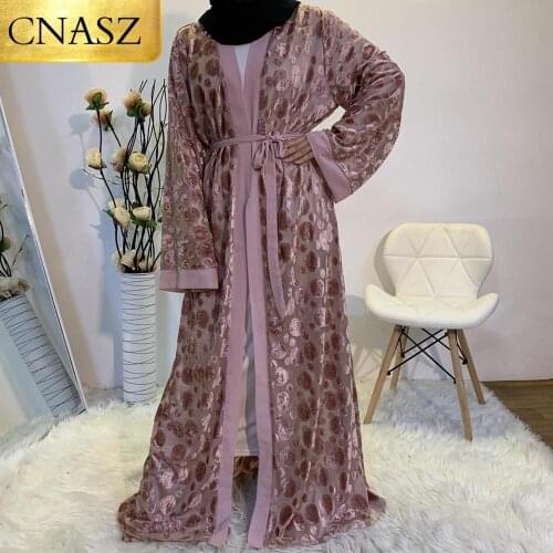 High Quality Beautiful Lady Modest Fashion Velvet Dress Pattern Latest Abaya Designs Dubai Summer