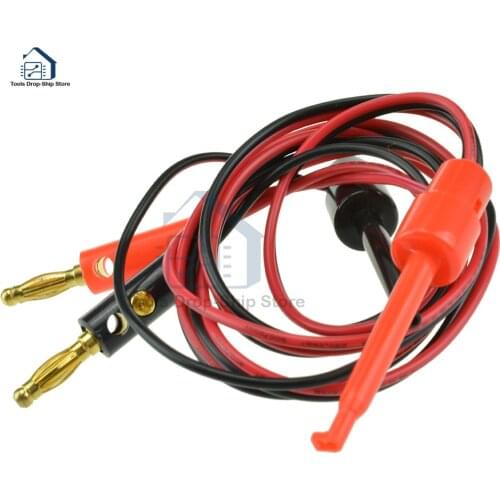 1 Pair 4mm Banana Plug to Test Hook Clip Cable Gold Plated For Multimeter Test Cable Equipment Connector