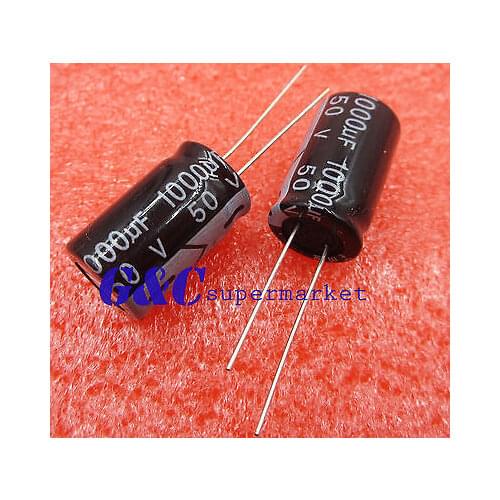 10PCS 1000uF 50V 105C Radial Electrolytic Capacitor 13x21mm New