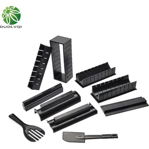 Duolvqi DIY 10pcs Sushi Maker Rice Mold High Quality Japanese Rice Ball Cake Roll Mold Multifunctional Mould Making Sushi Tools