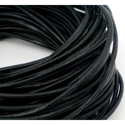 100M/lot Mixed Black 1mm 2mm 1.5mm real wax Round COW Genuine Leather Cord Bracelet Necklace Cord DIY Rope String hotsale