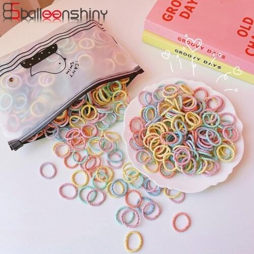 BalleenShiny 100pcs Hair Rope Hair Tie Kawai Baby Girl Princess Hair Accessories Cute No Damage to Hair No Trace Rubber Band