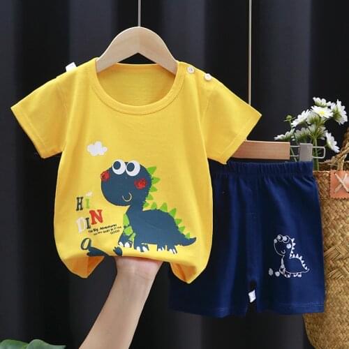 2Pcs/ses White Hand Painted Small House Childrens Clothing Summer Cartoon Sleeveless T-shirt Children Vest T Shirts Set