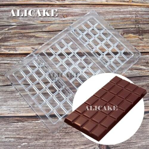 3 Cavity Polycarbonate Chocolate Molds Tray for Plastic Candy Mold Chocolate Bar Moulds Form Bakery Baking Mold Pastry Tools