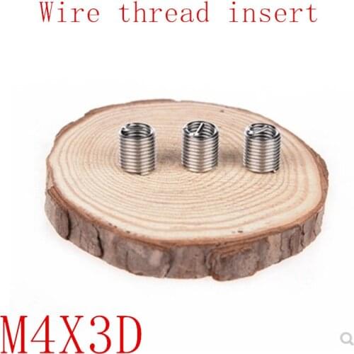 50pcs M4*0.7*3D Wire Thread Insert Stainless Steel 304 Wire Screw Sleeve, M4 Screw Bushing Helicoil Wire Thread Repair Inserts