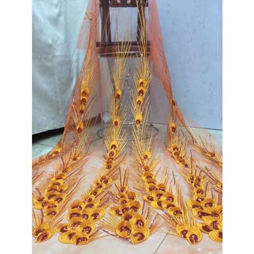 African lace fabric 2020 high quality camouflage lace sequined tulle Nigeria mesh lace fabric wedding dress material D3618