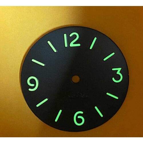 Watch Dial 34.4mm Green Luminous Suitable for ETA 6497 and ST3600 Movement