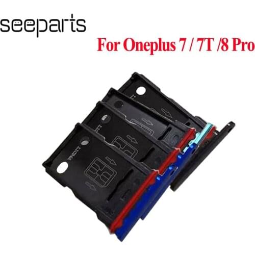 Sim Tray Holder For Oneplus 7 7T 8 Pro Card Tray Slot Holder Adapter Socket Repair Parts 7 Pro Sim Tray Holder