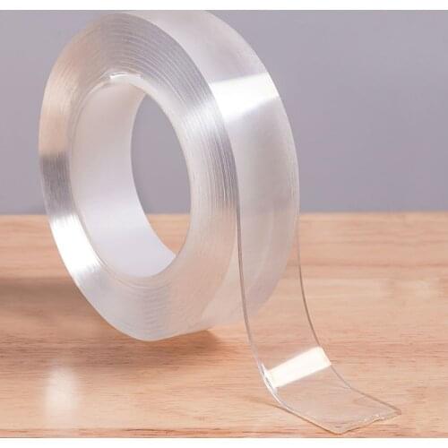 1/2/3/5m Double Sided Nano Tape Washable Fixed Carpet Socket Adhesive Transparent Tapes gekko tape Glue Gadget Acrylic Universal