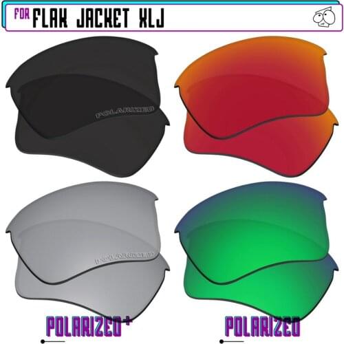 EZReplace Polarized Replacement Lenses for - Oakley Flak Jacket XLJ Sunglasses - BkSrP Plus-RedGreenP