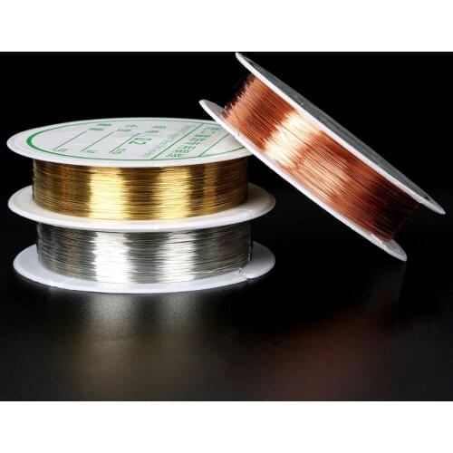 Fashion Jewelry Findings 0.3/0.4/0.5/0.6/0.8mm Silver Gold plated Beading Wire Craft Beads DIY Essential Jewelry Cord Free Ship