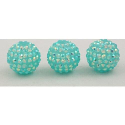 Hot Fashion 10pcs/lot Blue Lake Round Resin Rhinestone Plastic Beads AB Color 12mm for DIY Kids Bead Bracelet Necklace Crafts