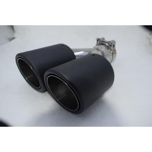 Inlet51/54/57/60/63mm outlet76/89/101mm carbon fiber 304 Stainless Steel exhaust tip exhaust pipe muffler for universal brands
