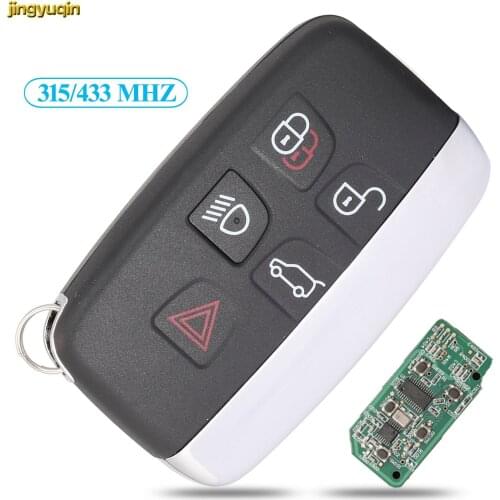 Jingyuqin 10pcs with 433MHZ Smart Remote Car Key FOB Shell For Land Rover Range Rover Sport Evogue LR4 2010-15 Key Case Styling