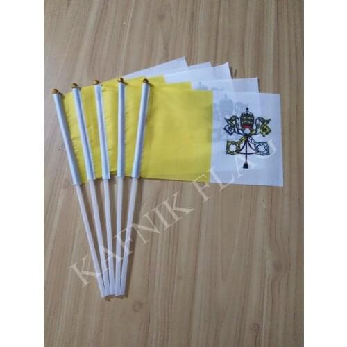 KAFNIK,5pcs Vatican hand wave flags 14 * 21CM,free shipping
