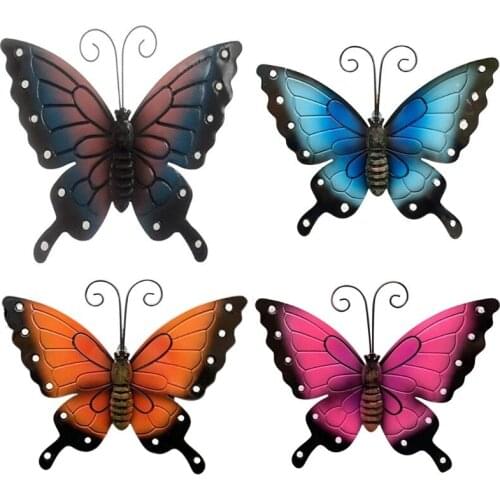 Wrought Iron Butterfly Wall Art Decor Elegant Hanging Sculpture For Home Bedroom Living Room Office Garden Indoor Outdoor