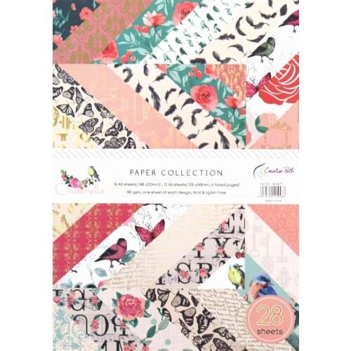 Creative Path A5 & A6 Scrapbooking Pattern Craft Designer Decorative Papers One Side Designs Background Origami Pack Acid Free