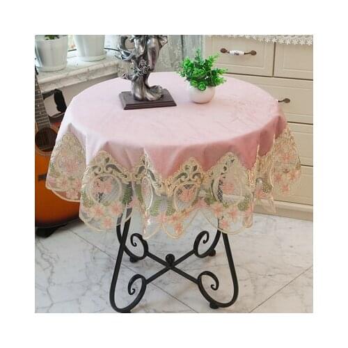 Lace velvet patchwork Dustproof table cloth European princess bedside decorate circular table cloth dressing table dust cover