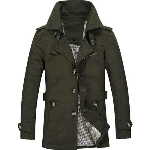 Autumn Winter Mens New Business Mid-Long Jacket 2021 Casual Windbreaker Jacket Men Trench Coat Men Fashion Overcoat Y23