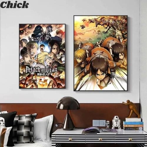 Attack on Titan Posters and Prints Classic Japanese Anime Canvas Painting Levi Jaeger Wall Art Pictures for Living Room Decor