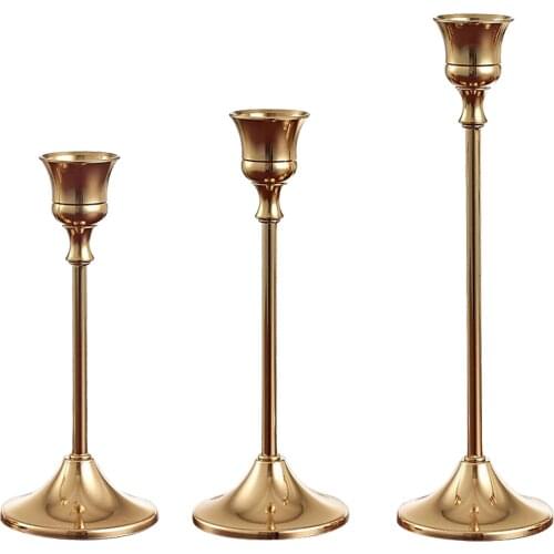 Metal Candle Stand, Gold Candlestick, Cone Candle Holder Stands for Wedding