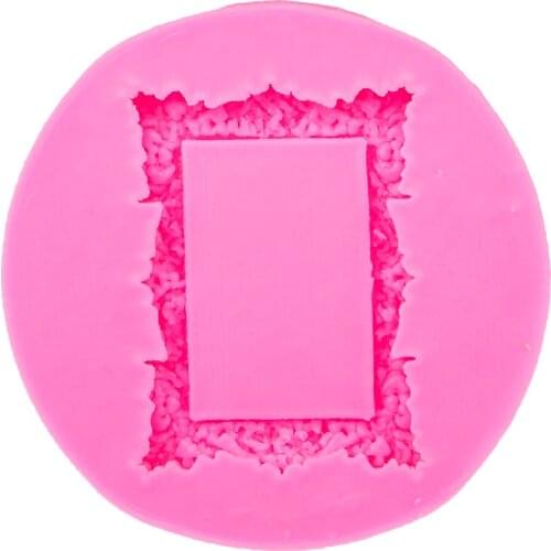 Retro frame Silicone Mold chocolate Fondant moulds baking DIY party cake Decorating Tools Free Shipping F0481