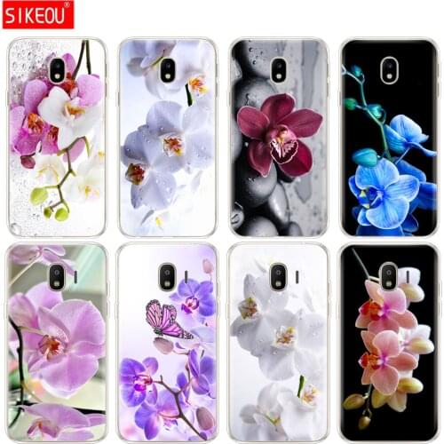 Silicon cover phone case for Samsung Galaxy J3 J5 J7 2017 J330 J530 J730 PRO j2 2018 Orchid Flowers Colorful