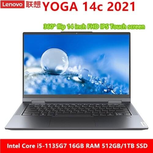 Lenovo YOGA 14c 2021 laptop i5-1135G7 16GB RAM 512GB/1TB SSD ThunderBolt 4.0 WiFi 6 Touch Screen Windows 10 Ultraslim computer