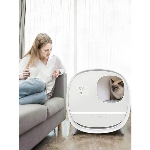Smart Deodorant Cat Litter Box Extra Large Closed Drawer Type Cat Toilet Anti-splashing Cat Supplies Dual Mode Switching Pets