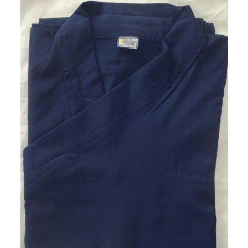 Unisex Taoist clothing Tai chi uniforms Garments Taoism performance kung fu exercise long robesmartial arts suits dark blue