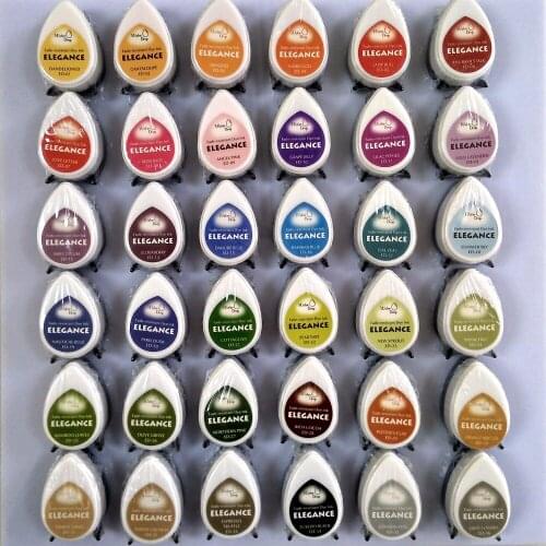 Pack of 36) Water drop shape decorating pigment inkpads for stamping