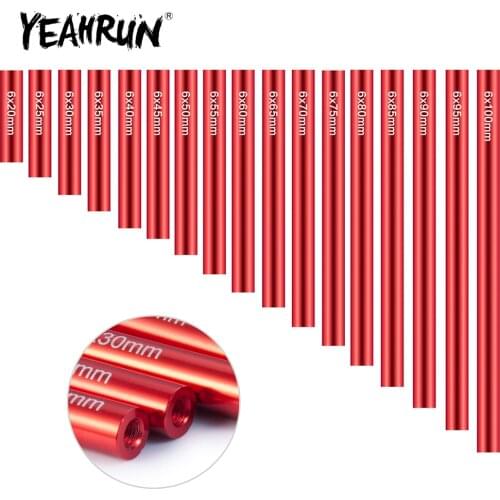 YEAHRUN 17pcs/set Metal 20-100mm Pull Rod 6.0mm for Axial SCX10 1/10 RC Crawler Car Upgrade Parts Accessories