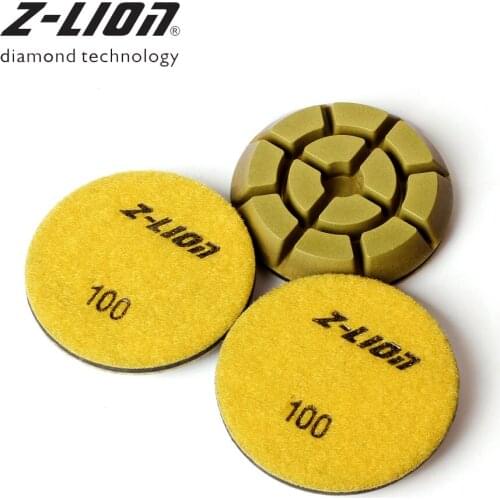 Z-LEAP 3Inch 3Pcs Diamond Floor Polishing Wheel Marble Stone Wet Abrasive Pads For Polishing Machine Angle Grinder Grit 50-3000