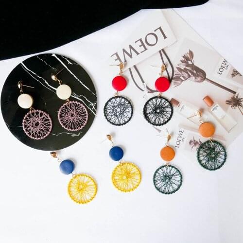 One Pairs Only 2018 hot Nets Weaving Earrings For Women Beach Jewelry Long Dangle Drop Earrings Statement earring