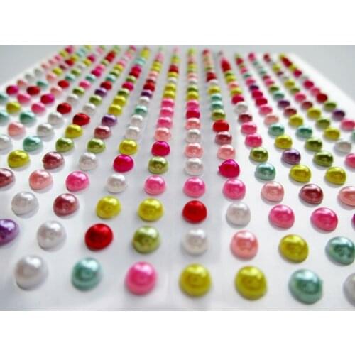 10sheet 300pcs/sheet Total 3000pcs 4mm Crystal Pearl Jewel Sticker Scrapbook Wedding Card Paper Craft Photo Album Mobile PC Diy