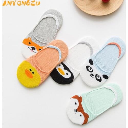 10pc=5pair Spring Summer cute Cartoon animal expression non-slip children boat socks Cotton breathable Baby Boy Girls Socks 1-3t