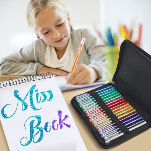 18Color Gel Ink Pen Glitter Marker Pen for Adult Colouring Books Writing Drawing