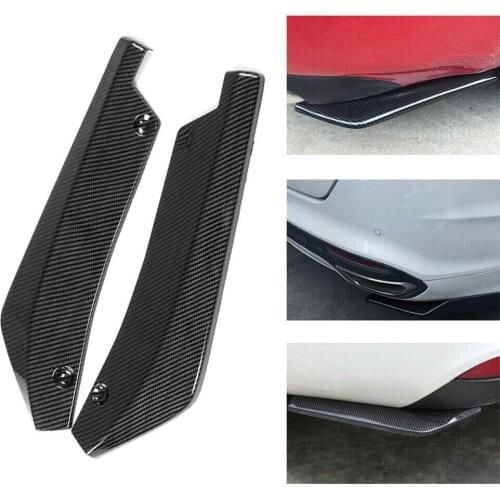 2pcs Universal Car Rear Bumper Carbon Fiber Lip Angle Splitters Diffuser Bumper Lip Spoiler Canards Wrap Angle Scratch Protector
