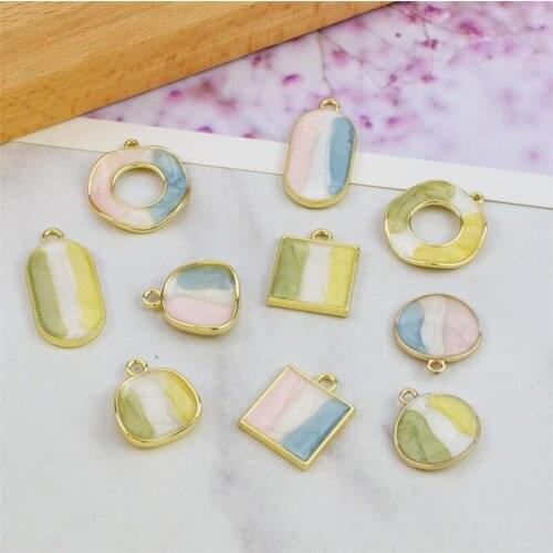 20pcs/lot New Creative Gold Color Geometric Charms Connectors For DIY Fashion Earrings Pendant Jewelry Making Accessories