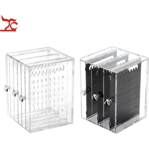 3 Drawer Transparent Crystal Jewelry Organizer Holder Shelf Acrylic Earring Necklace Hanger Storage Showcase Display Stand Box