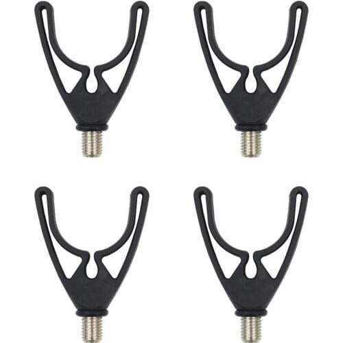 4pcs Portable Black Nylon Plastic Bracket Head Protection Fishing Rod Fishing Accessories