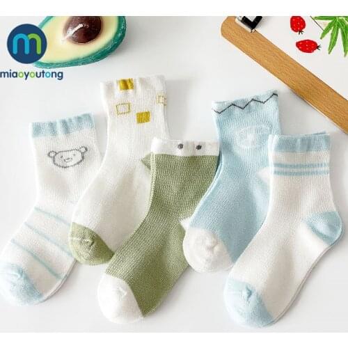 5 Pairs/Lot Soft Geometric Pattern Candy Colors Mesh Cotton Cute Kids Boys Baby Socks Girls Newborn Socks Skarpetki Miaoyoutong