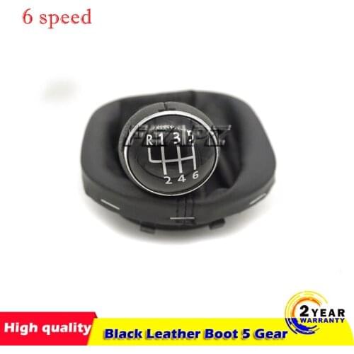 6 Speed Gear Shift Knob Gearstick Gaiter Boot For VW/Touran/Caddy/MK2 Leather 12mm